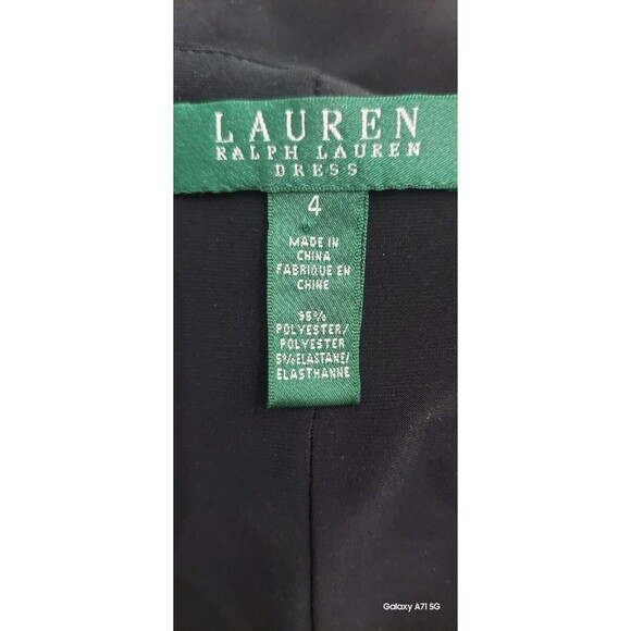 ! Ralph Lauren Dress Ruched FAUX wrap Green Label Black Dress Women’s 4 - Picture 4 of 6